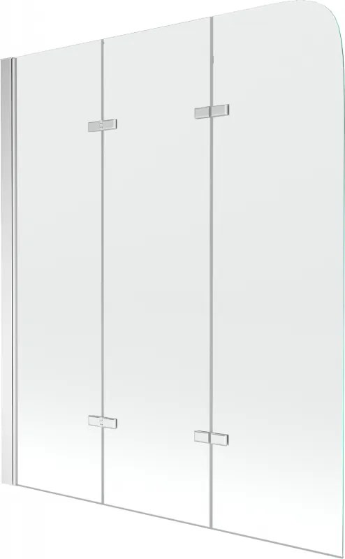 Mexen Felix badwand 3-delig 120 x 140 cm, transparant, chroom - 890-120-003-01-00