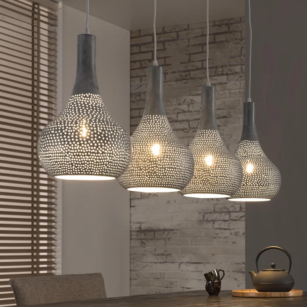 Hanglamp 'Judd' 4-lamps, kleur grijs