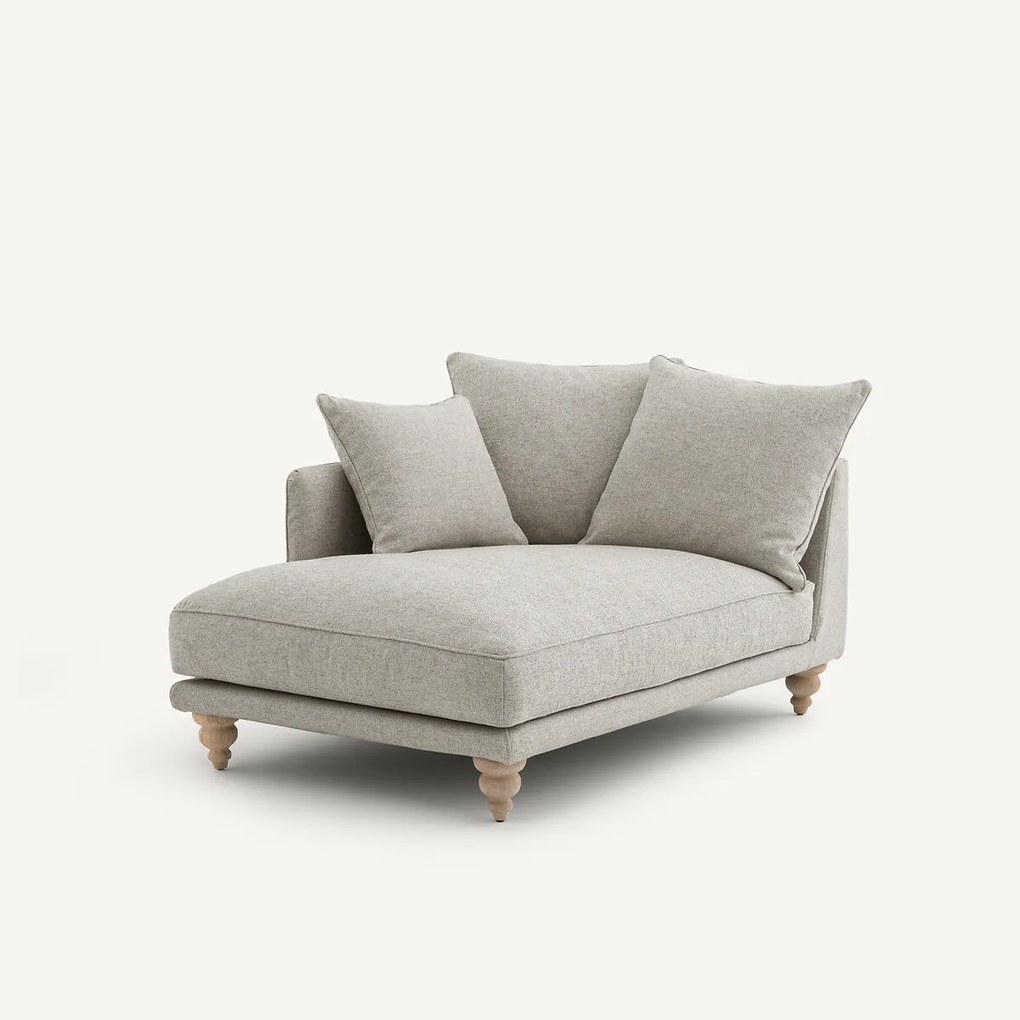 Longchair van gestructureerd viscose en linnen, LAZARE