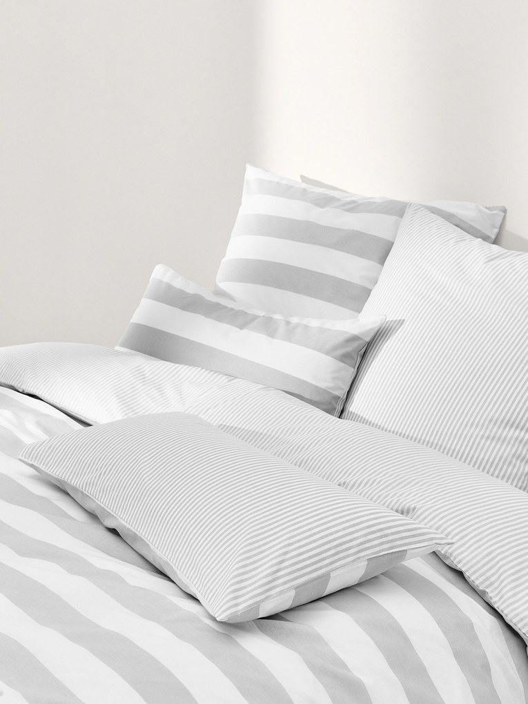 Gestreept katoenen omkeerbaar dekbedovertrek Lorena