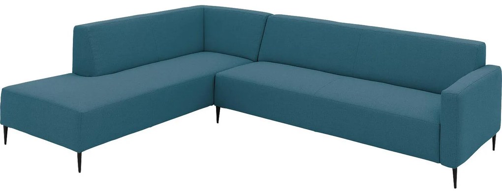 Goossens Key West blauw, stof, 3-zits, modern design met ligelement links
