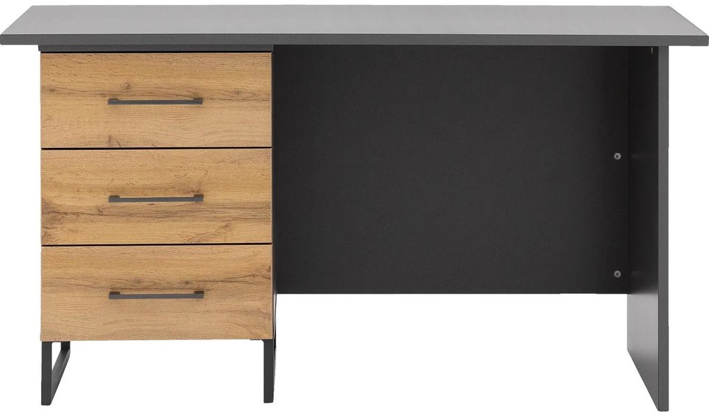 Goossens Basic Commode Bastion, Bureau 3 laden links, 140 cm breed