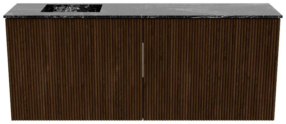 Mondiaz Joya DLux 100cm toiletmeubel walnut met wastafel faye links 1 kraangat lava