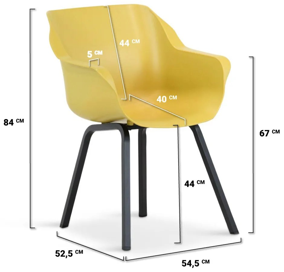 Tuinstoel Kunststof Geel Hartman Sophie Element  curry yellow - met gratis kussen