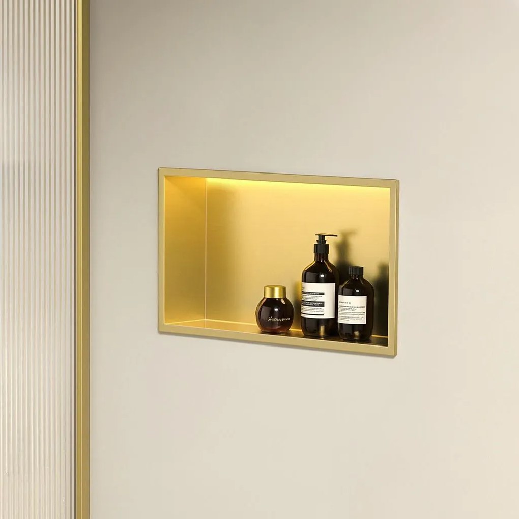 INBOUW BADKAMERPLANK LED 30x45 brush gold