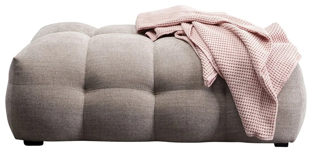 Kare Design Salamanca Velvet Poef Grijs Gecapitonneerd