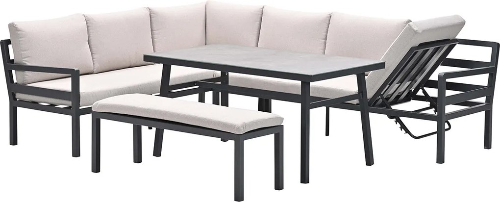 Garden Impressions Markus lounge dining set 4-delig links - desert sand
