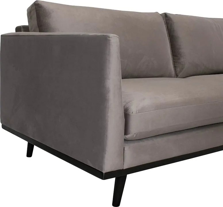 Loungebank Odissi chaise longue rechts - velours Brunei taupe 04 - 2,58 x 1,60 mtr breed