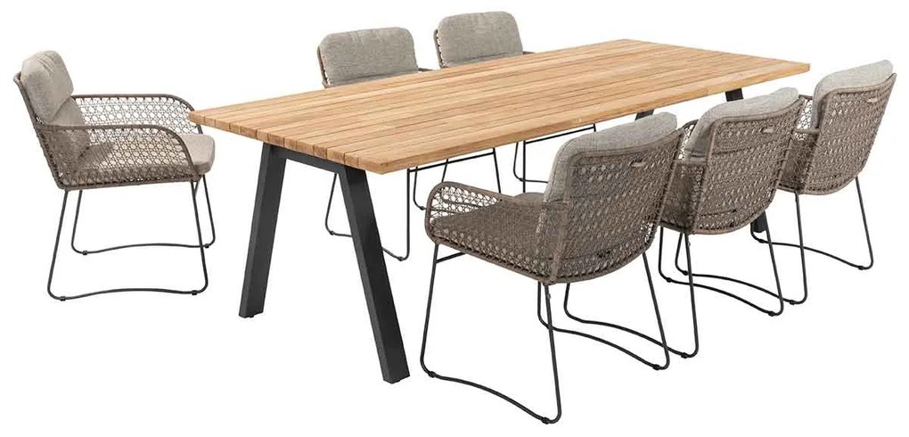 4 Seasons Aprilla tuinset 7-delig - Ambassador tuintafel 240x100 cm