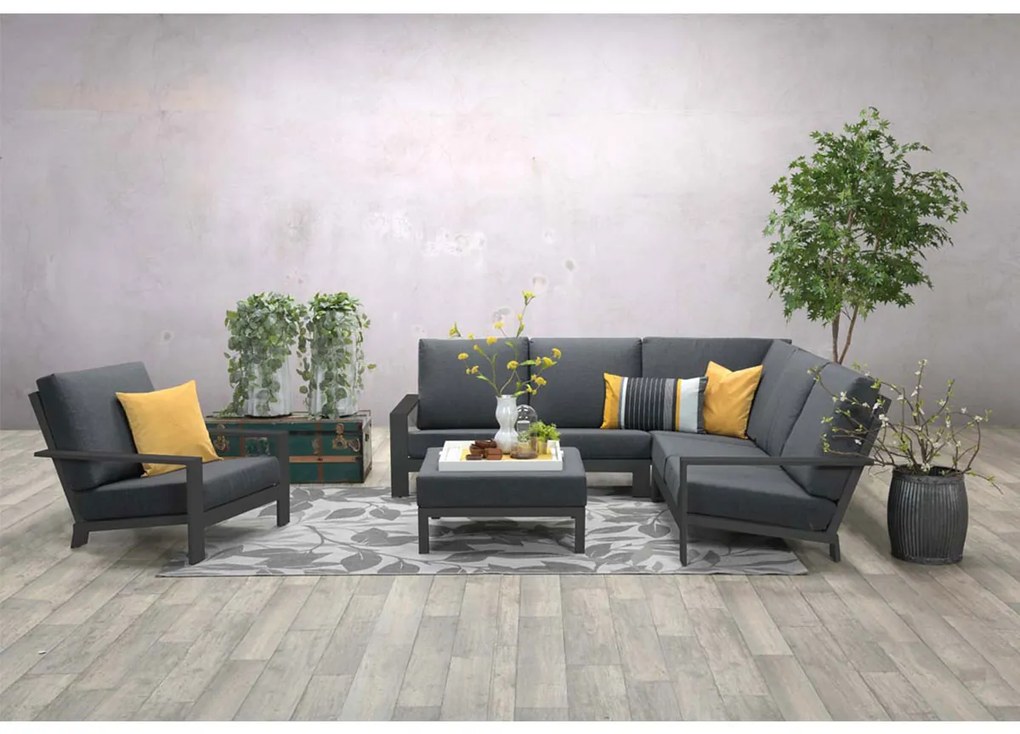 Garden Impressions Coba loungeset 4-delig - donker grijs