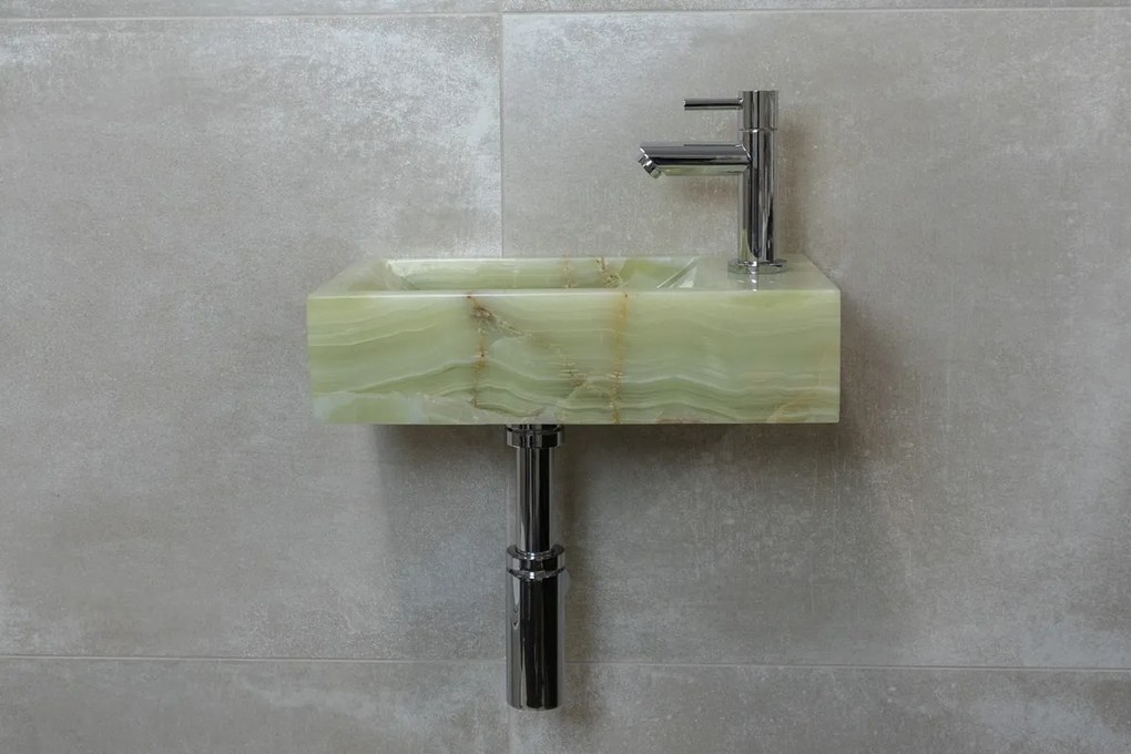 Saniclear Green Onyx fonteinset met rechte kraan in chroom