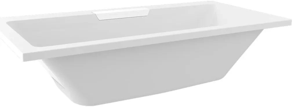 Polysan Monolith Cascata half vrijstaand bad met witte waterval uitloop 185x85cm