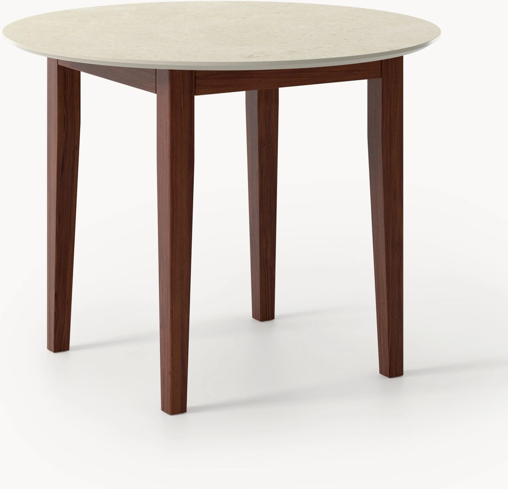 Ronde eettafel Jackson met travertijn effect, in verschillende formaten