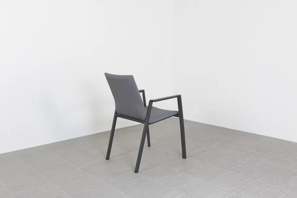 Lima/Alma 6-persoons stapelbare tuinset 160x90 cm. - Antraciet