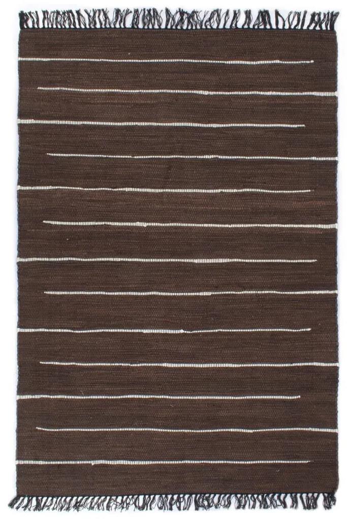 vidaXL Vloerkleed chindi handgeweven 80x160 cm katoen bruin