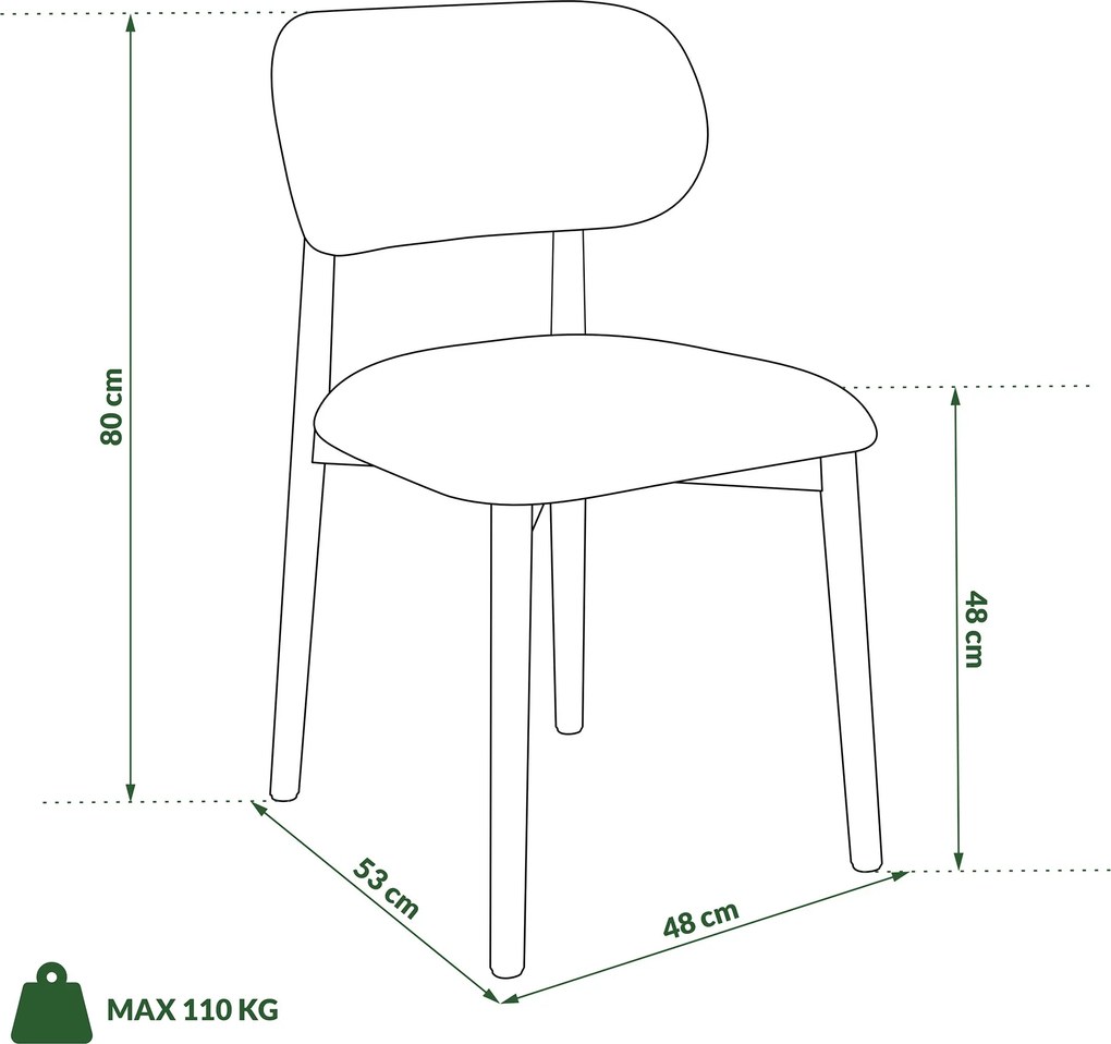AVLO Eco-leer Retro Brandy/gelakt eiken frame – HOUTEN STOEL VOOR WOONKAMER, EETKAMER, KEUKEN RETRO