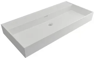 Plieger Kansas wastafel zonder kraangaten met overloop 100x46.6cm mat wit