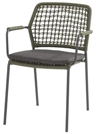 Taste by 4 Seasons Barista tuinset green met Basso teak tafel Ø 130 cm Tuinset houtkleur weerbestendig