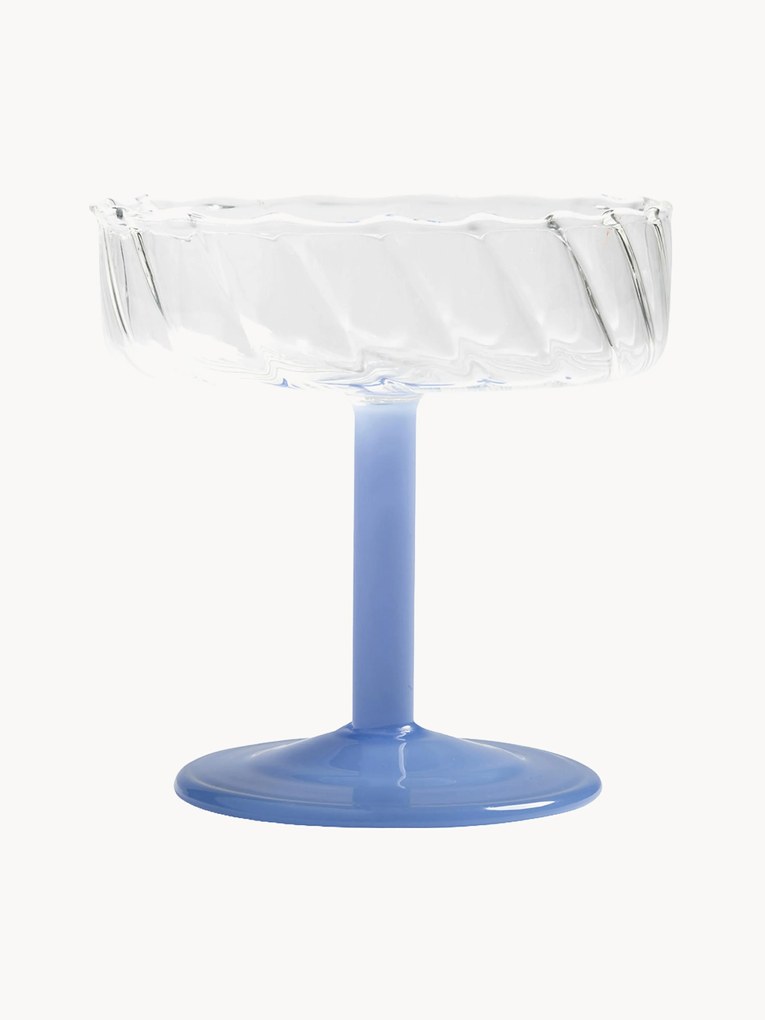 Handgemaakte champagneglazen Twirl van borosilicaatglas, 2 stuks