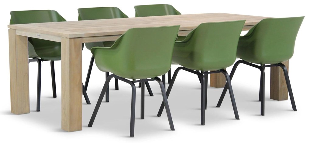 Tuinset 6 personen 240 cm Kunststof Groen Hartman Sophie