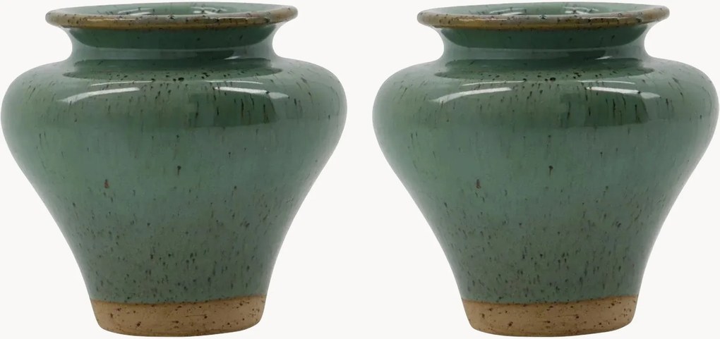 Handgemaakte keramische vazen Kolo, H 9 cm, 2-delig