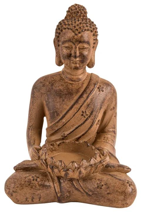 Boeddha theelichthouder - 16 cm
