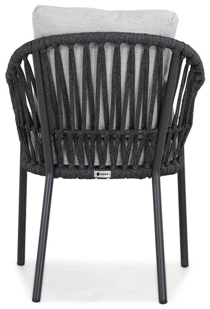 Tuinset Ronde Tuintafel 2 personen 70 cm Aluminium/rope Grijs Coco Puerto/Como