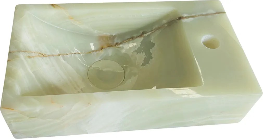 Saniclear Green Onyx fontein met kraangat rechts 39x22x10cm