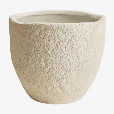 Buitenbloempot Van Cement Nuria Ø45 Cm - ↑40 Cm & Wit - Sklum
