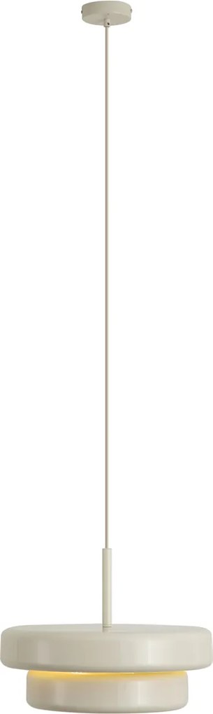 Retro hanglamp beige met metalen kap - Ophelia
