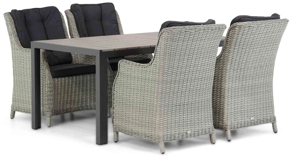 Tuinset 4 personen 155 cm Wicker Grijs Garden Collections Buckingham/Young