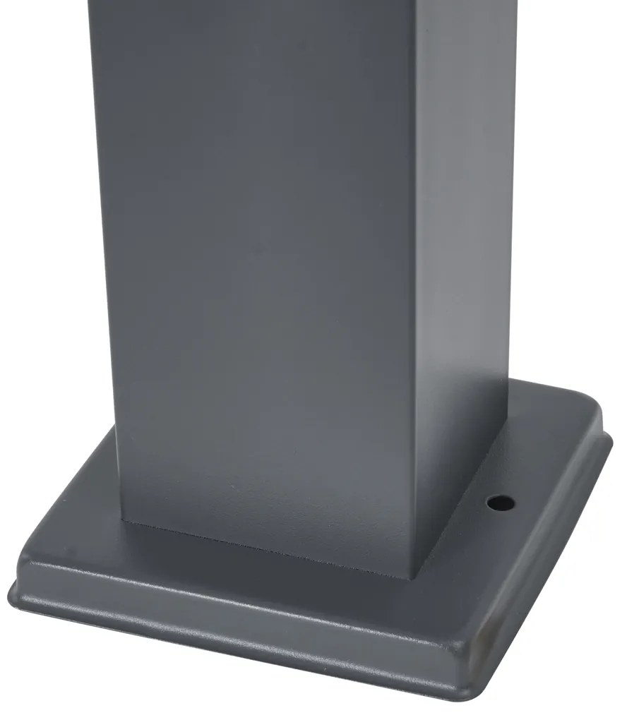 Buitenlamp donkergrijs met opaal glas 45cm IP44 met stopcontact en bewegingssensor - Malios