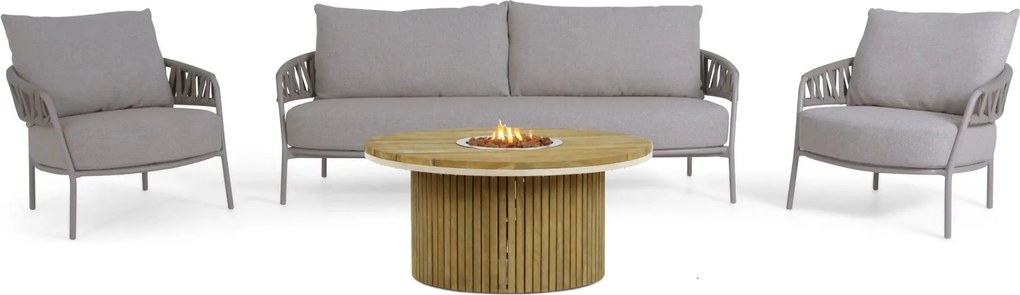 Stoel en Bank Loungeset 5 personen Rope Taupe  4 Seasons Outdoor Calma/Fire