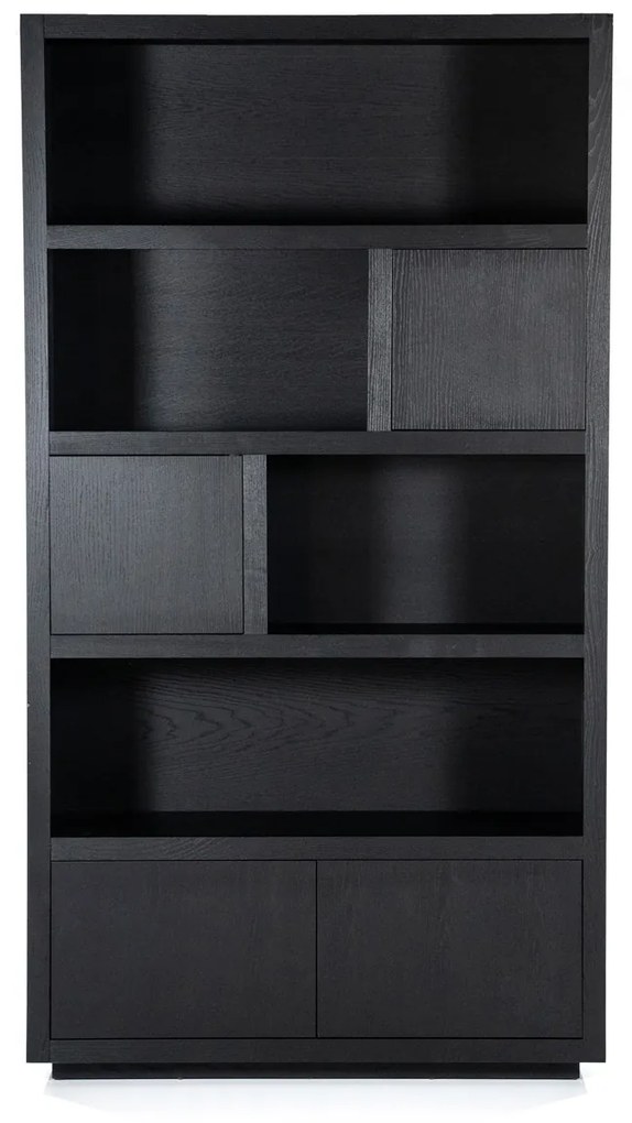Hoge Kast Zwart Eiken 120 Cm - 120x42x220cm.