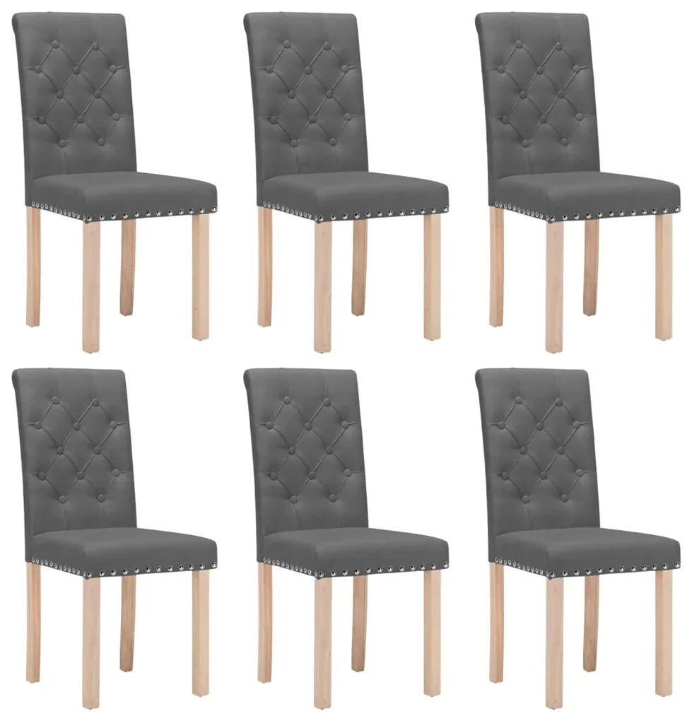 vidaXL Eetkamerstoelen 6 st stof donkergrijs