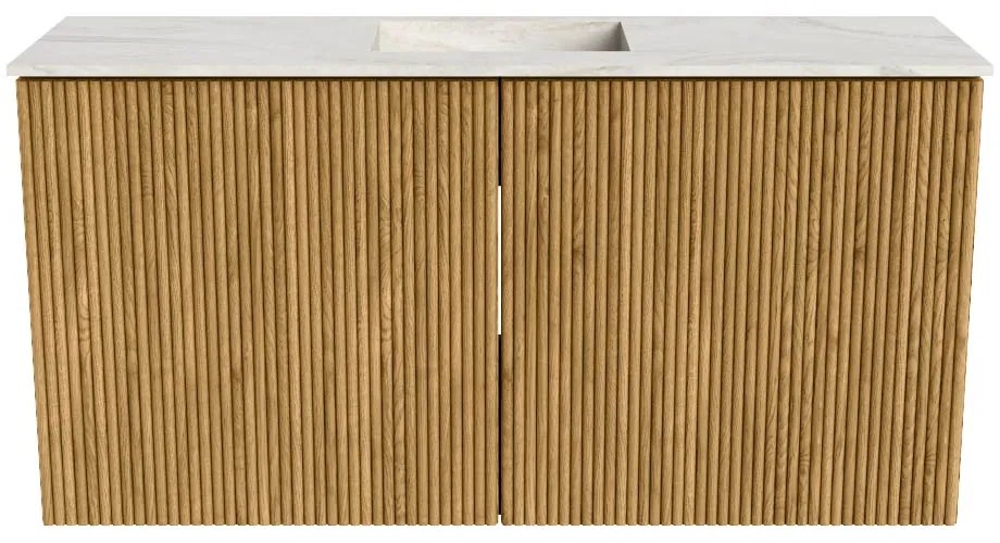 Mondiaz Joya DLux 80cm toiletmeubel oak met wastafel faye midden 1 kraangat ostra