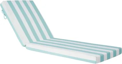 VEVOR Ligstoelkussens, 2032x660x98 mm, Waterafstotend en kleurvast, Ligstoelkussens met strikken, Ligstoelkussens voor op het zwembaddek, Groen en wit gestreept