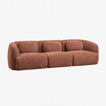 3-delige Modulaire Bank In Chenille Coquette Chenille Roestbruin - Sklum