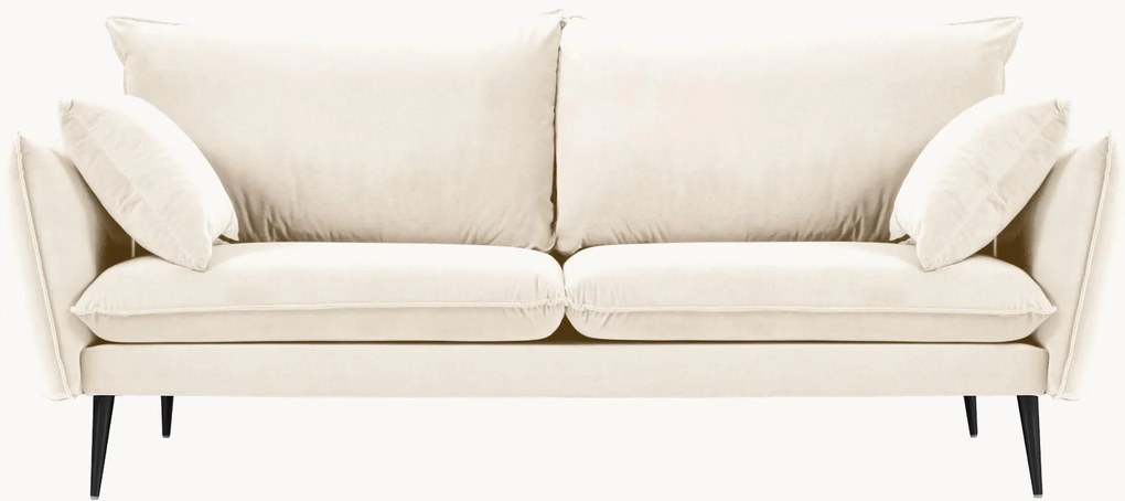 Bank Elio met fluweellook (3-zits), B 198 cm