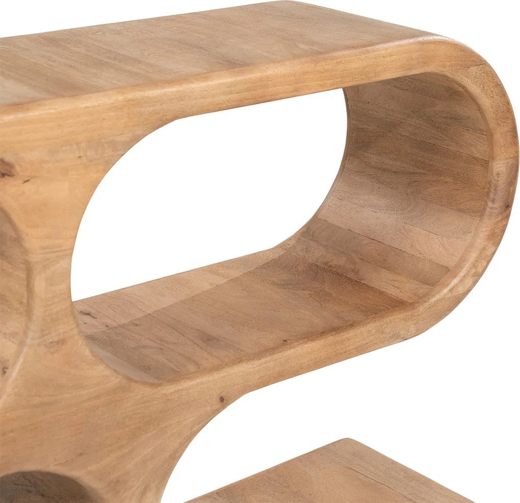 Open Kast Van Mango Hout Laag - 140x31x81cm.