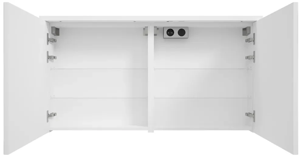 Fontana Grado spiegelkast met verlichting 117cm 2 deuren wit mat