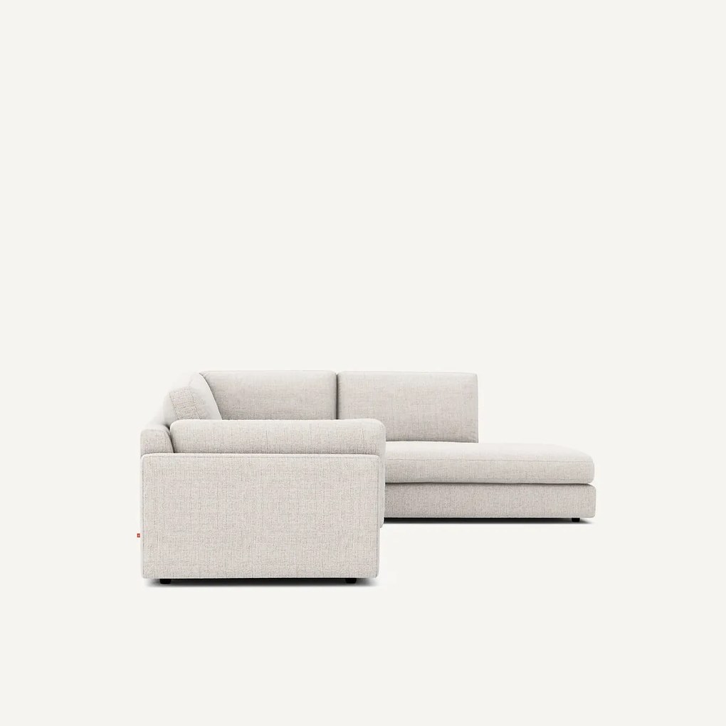 Hoekslaapbank met longchair, in gespikkeld canvas, CÉSAR