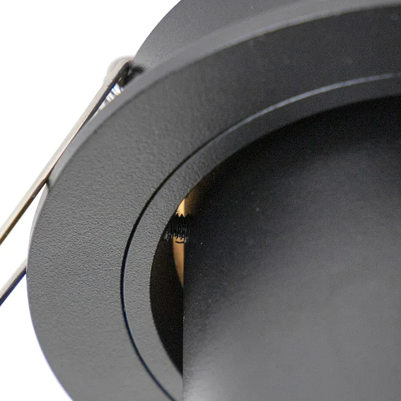 Set van 6 Moderne inbouwspot zwart rond kantelbaar - Installa GU10 Binnenverlichting Lamp