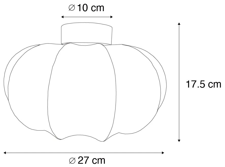 Stoffen Japandi plafondlamp wit 27cm - Plu AsyeshaJapandi E27 rond Binnenverlichting Lamp