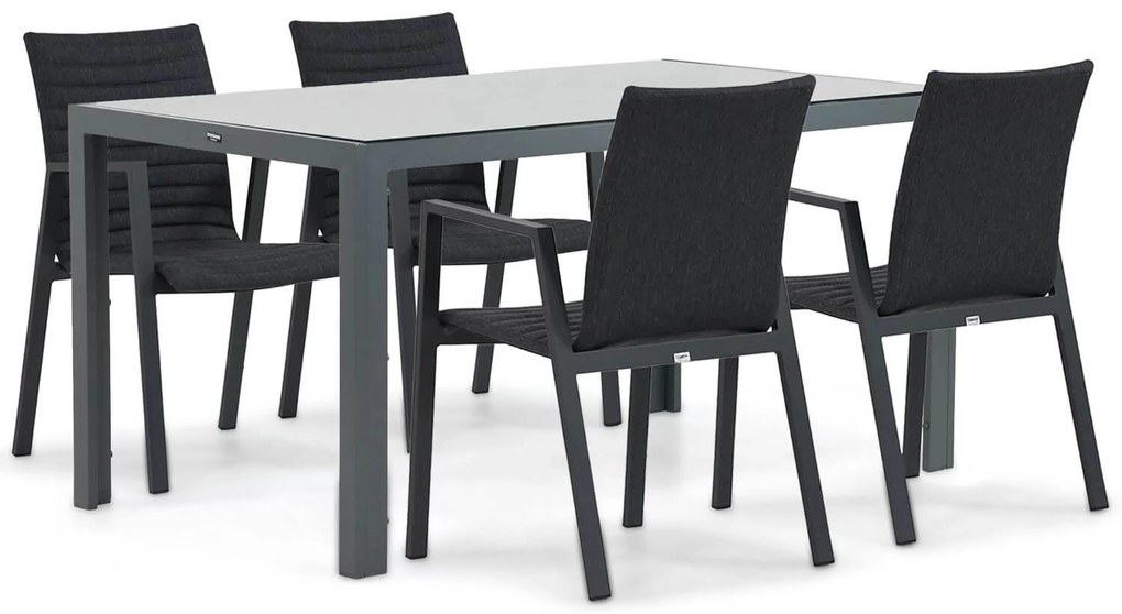 Tuinset 4 personen 150 cm Aluminium/textileen Grijs Osmen Joliet/Venustas