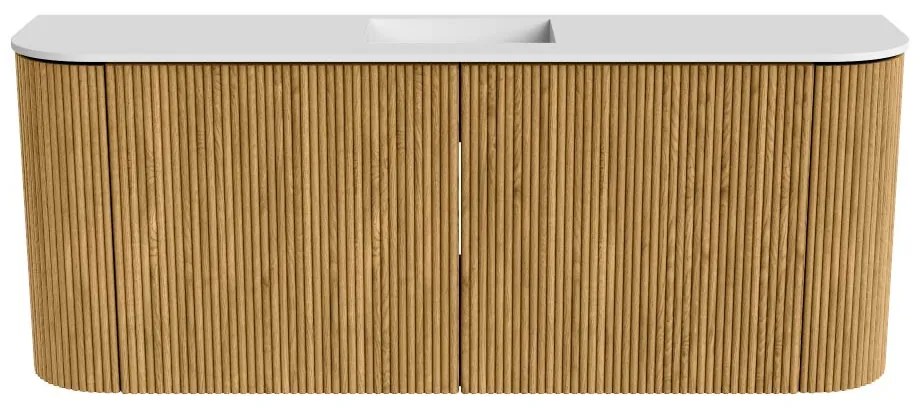 Mondiaz Joya 105cm toiletmeubel ronding links/rechts oak met wastafel faye midden zonder kraangat talc