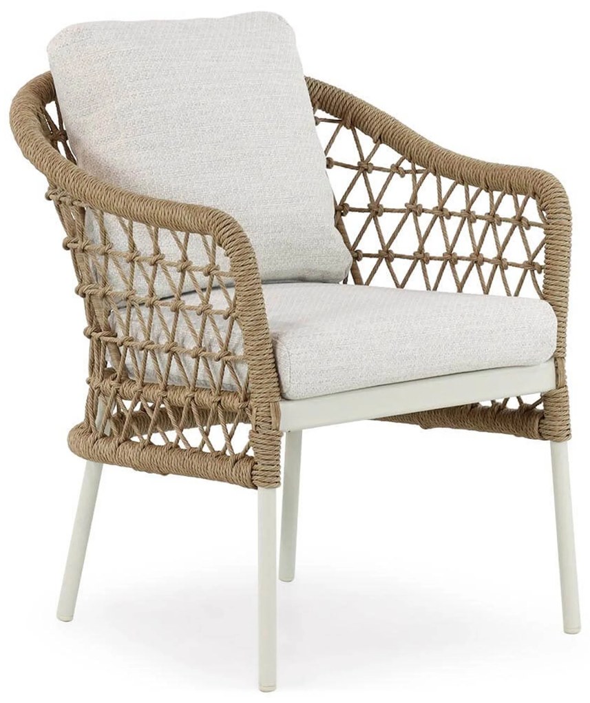 Tuinset 4 personen 100 cm Aluminium/wicker Taupe Coco Bali/Brighton