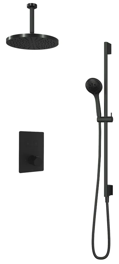 Hotbath Cobber IBS23GN inbouwdouche met 3s handdouche, 15cm plafondbuis, 30cm hoofddouche en glijstang geborsteld nikkel