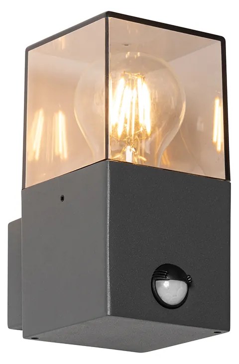 Buiten wandlamp donkergrijs met bewegingsmelder IP44 - Denmark