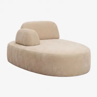 Linker Chaise Longue Module Met Armleuning Voor Modulaire Bank Giorgia Chenille Licht Zandbruin - Sklum